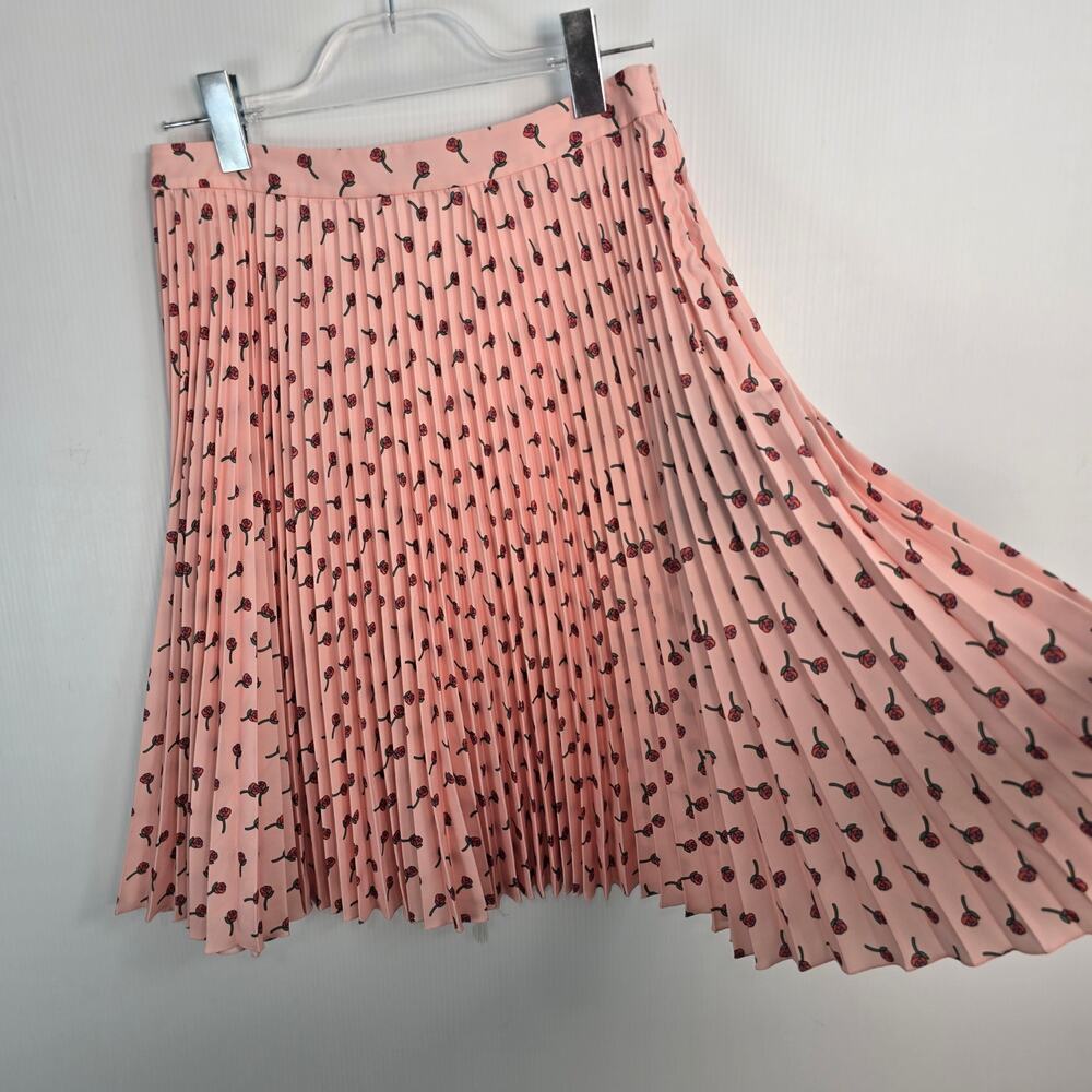 Prada 2017 Pink Pleated CDC Rose Print Midi Skirt Size 40 NWT - Picture 11 of 11